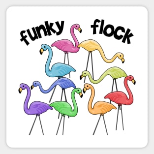 Funky Flock of Flamingos Magnet